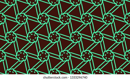 Modern pattern with curved line. Triangles, line, geometric elements. Vector illustration. Design for flyer, wallpaper, presentation, paper. Green color.