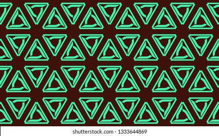 Modern pattern with curved line. Triangles, line, geometric elements. Vector illustration. Design for flyer, wallpaper, presentation, paper. Green color.