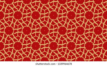 Modern pattern with curved line. Triangles, line, geometric elements. Vector Seamless illustration. Design for flyer, wallpaper, presentation, paper