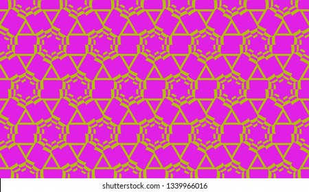 Modern pattern with curved line. Triangles, line, geometric elements. Vector Seamless illustration. Design for flyer, wallpaper, presentation, paper