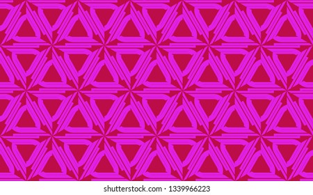 Modern pattern with curved line. Triangles, line, geometric elements. Vector Seamless illustration. Design for flyer, wallpaper, presentation, paper