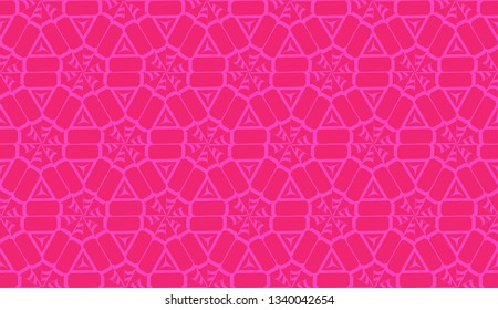 Modern pattern with curved line. Triangles, line, geometric elements. Vector Seamless illustration. Design for flyer, wallpaper, presentation, paper