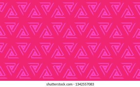 Modern pattern with curved line. Triangles, line, geometric elements. Vector Seamless illustration. Design for flyer, wallpaper, presentation, paper