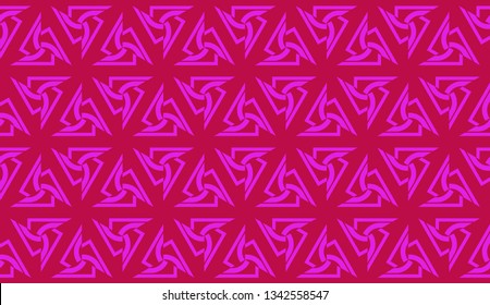 Modern pattern with curved line. Triangles, line, geometric elements. Vector Seamless illustration. Design for flyer, wallpaper, presentation, paper