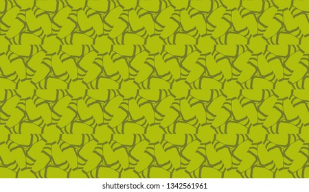 Modern pattern with curved line. Triangles, line, geometric elements. Vector Seamless illustration. Design for flyer, wallpaper, presentation, paper