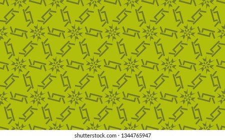 Modern pattern with curved line. Triangles, line, geometric elements. Vector Seamless illustration. Design for flyer, wallpaper, presentation, paper