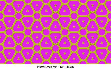 Modern pattern with curved line. Triangles, line, geometric elements. Vector Seamless illustration. Design for flyer, wallpaper, presentation, paper