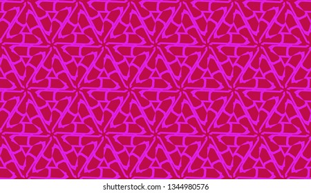 Modern pattern with curved line. Triangles, line, geometric elements. Vector Seamless illustration. Design for flyer, wallpaper, presentation, paper