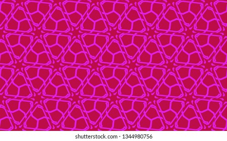 Modern pattern with curved line. Triangles, line, geometric elements. Vector Seamless illustration. Design for flyer, wallpaper, presentation, paper