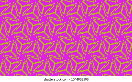 Modern pattern with curved line. Triangles, line, geometric elements. Vector Seamless illustration. Design for flyer, wallpaper, presentation, paper