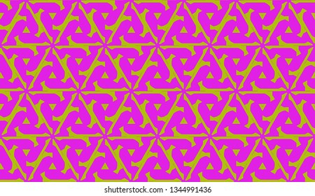 Modern pattern with curved line. Triangles, line, geometric elements. Vector Seamless illustration. Design for flyer, wallpaper, presentation, paper