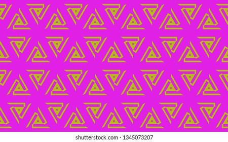 Modern pattern with curved line. Triangles, line, geometric elements. Vector Seamless illustration. Design for flyer, wallpaper, presentation, paper