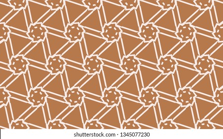 Modern pattern with curved line. Triangles, line, geometric elements. Vector Seamless illustration. Design for flyer, wallpaper, presentation, paper