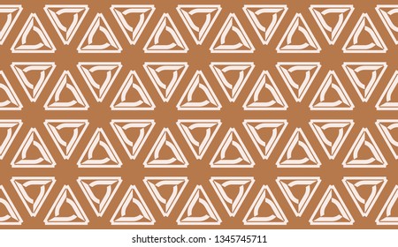 Modern pattern with curved line. Triangles, line, geometric elements. Vector Seamless illustration. Design for flyer, wallpaper, presentation, paper