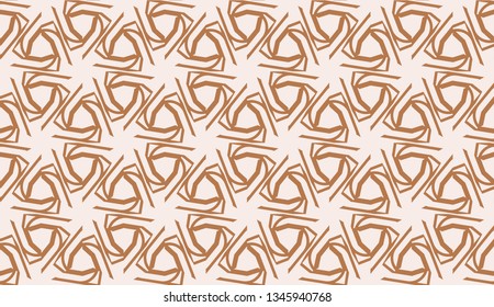 Modern pattern with curved line. Triangles, line, geometric elements. Vector Seamless illustration. Design for flyer, wallpaper, presentation, paper