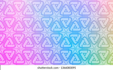 Modern pattern with curved line. Triangles, line, geometric elements. Vector illustration. Design for flyer, wallpaper, presentation, paper. Gradient color.