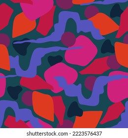 Diseño moderno de patrones. Colores brillantes. Resumen de antecedentes artísticos. Fondo de escritorio. Ilustración vectorial. Fondo oscuro