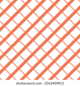  A modern pattern featuring diagonal lines intersecting with thinner gray diagonal lines on a white background, creating a striking checkered grid design ideal for contemporary textiles