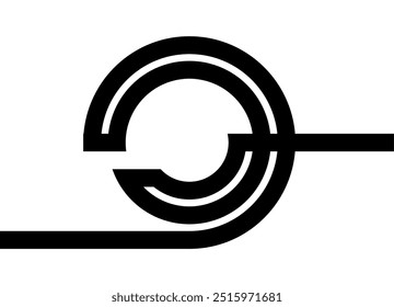 Modern pattern in the form of an abstract maze of thick black lines on a white background. Retro lines. Cover decor. Interior design. Advertising. Vector illustration. Design element