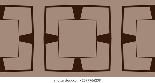 Modern pattern with geometric ornaments for invitation card, scrapbook, banner, postcard.pattern on brown background,  