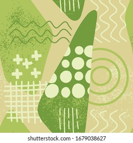Modernes Muster mit geometrischen Formen. Abstrakter Kunstdruck. Abstraktes Design für Papier, Umschläge, Karten, Stoffe, Innenausstattung und andere Benutzer. Handgezeichnete Illustration.