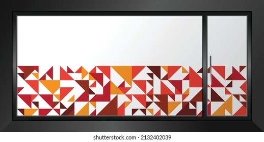 Modern pattern for glass partition graphics. Glass graphics design for corporate and residential spaces. 