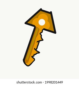 modern pattern key in orange and yellow colour in white background.simple and smart cartoon vector illustrator art. 