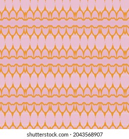 Modern Pattern Ornament, Colored Seamless Geometric Pattern on pink mix orange background for Design Wallpaper, Fashion Print, Trendy Decor, Home Textile, Retro Decoration. Vector.