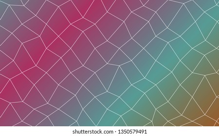 Modern pattern in polygonal mesh style. Decorative design For interior wallpaper, smart design, fashion print. Vector illustration. Creative gradient color
