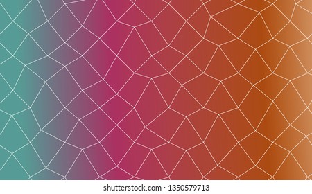 Modern pattern in polygonal mesh style. Decorative design For interior wallpaper, smart design, fashion print. Vector illustration. Creative gradient color