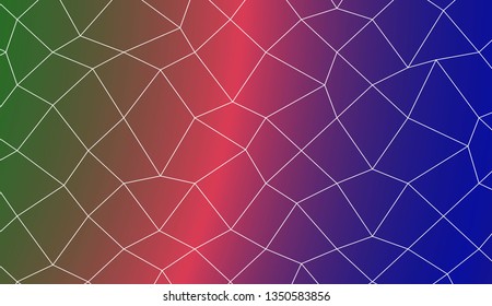 Modern pattern in polygonal mesh style. Decorative design For interior wallpaper, smart design, fashion print. Vector illustration. Creative gradient color