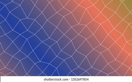 Modern pattern in polygonal mesh style. Decorative design For interior wallpaper, smart design, fashion print. Vector illustration. Creative gradient color