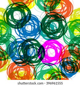 Modern Pattern. Seamless Texture.Technology circles. Vector