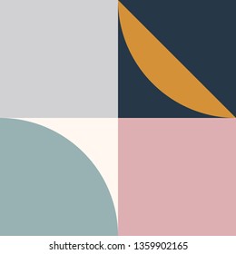 Modern pattern, shapes, pastel