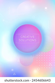 Modern Pattern. Soft Ultraviolet Template. Memphis Dots. Shiny Poster. Digital Background. Dynamic Flyer. Holographic Design. Violet Round Fluid. Purple Modern Pattern