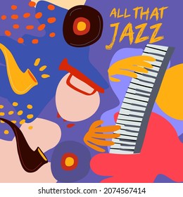 Modern pattern template for cover jazz event, album, tune or