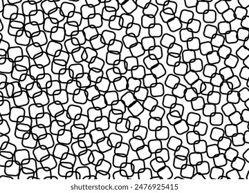 Modern pattern of thin black lines, abstract bubbles on a white background. Design element for interior decoration, web design, social network. Vector background.