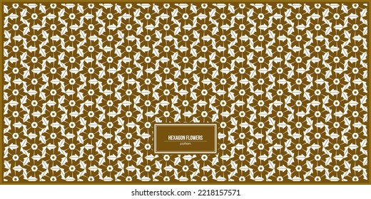 modern pattern of unique hexagon flowers