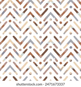 Ilustración vectorial de patrón moderno para el diseño. Textura geo simple. Adorno de estilo étnico. Repite el diseño vintage, Abstractas fondo marrón listo. 