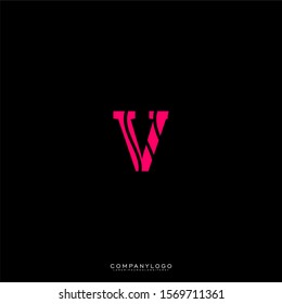 modern patterned V logo letter in pink color isolated on black background simple design concept.