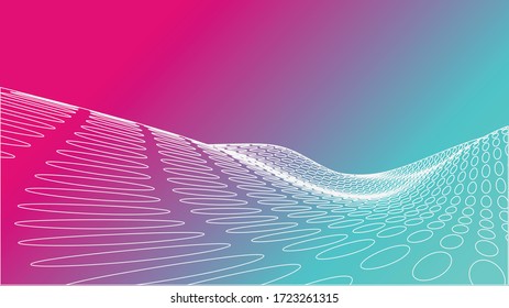 Patrón moderno.Diseño de onda de fondo abstracto de arte óptico.Concepto tecnológico.Ilustración vectorial futurista.Textura dinámica para diseño gráfico, tarjetas de visita, portada, maqueta de etiquetas, diseño de etiquetas.