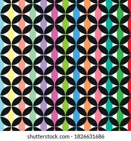 modern patterns of black color on colorful lines vector