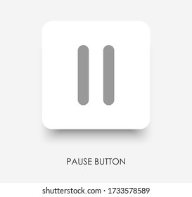 Botón de pausa moderno para el diseño de la interfaz de usuario, detener la iluminación digital para smartphones, elemento de interfaz. Vector Eps 10