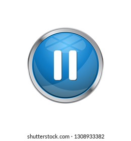 Modern Pause Icon Button Logo