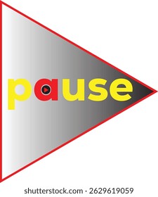 Modern "Pause" Logo with Gradient Triangle and Play Button Icon