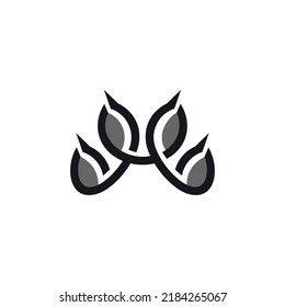 Modern paw print logo design, vector and illustration