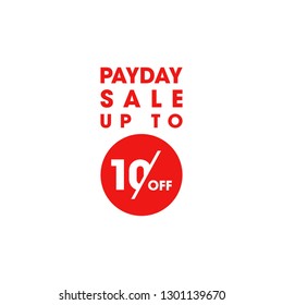 Modern Payday Sale Up To 10 % Logo, Badge, Illustration, Vector