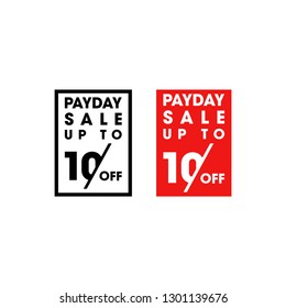 Modern Payday Sale Up To 10 % Logo, Badge, Illustration, Vector