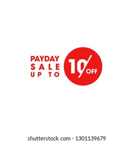 Modern Payday Sale Up To 10 % Logo, Badge, Illustration, Vector