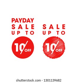 Modern Payday Sale Up To 10 % Logo, Badge, Illustration, Vector